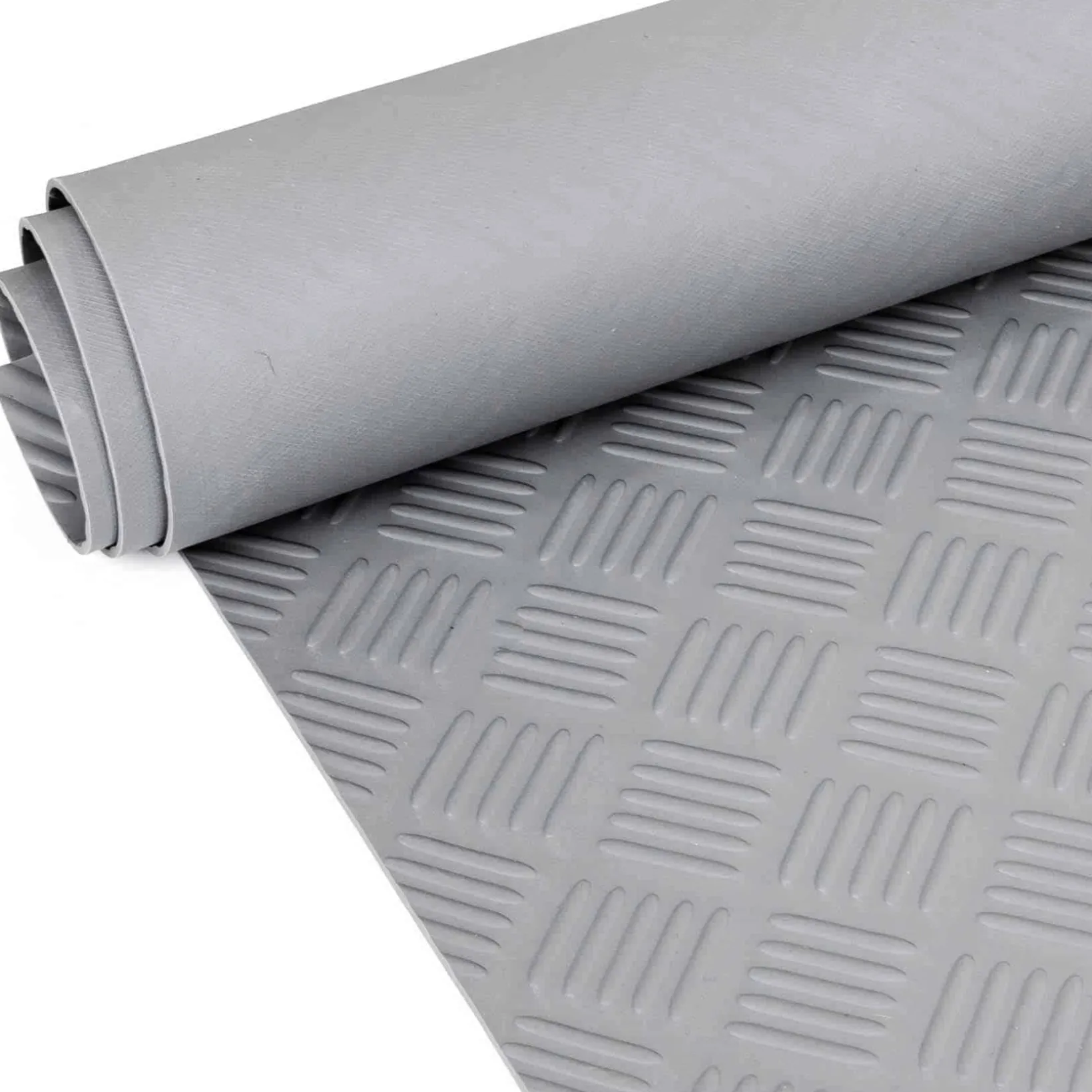 TPE Gummimatten geruchsarm Meterware Riffelblechoptik Grau 3mm -100 cm Breit