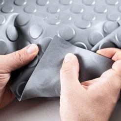 TPE Gummimatten Meterware Flachnoppen Grau Bodenbelag Gummiläufer 3mm -100 cm Rollenware
