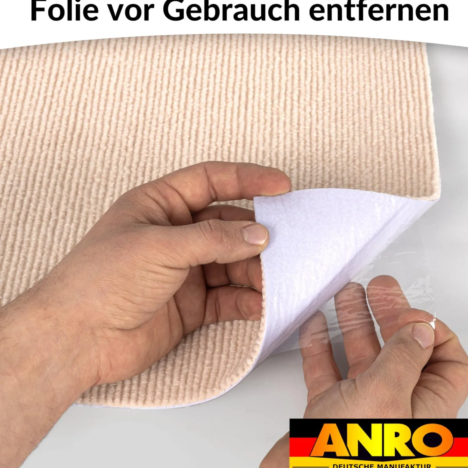 Treppenteppich Stufenmatte Treppenstufen Teppich selbsthaftend Stufenmatte Rechteckig NEMESIS Creme