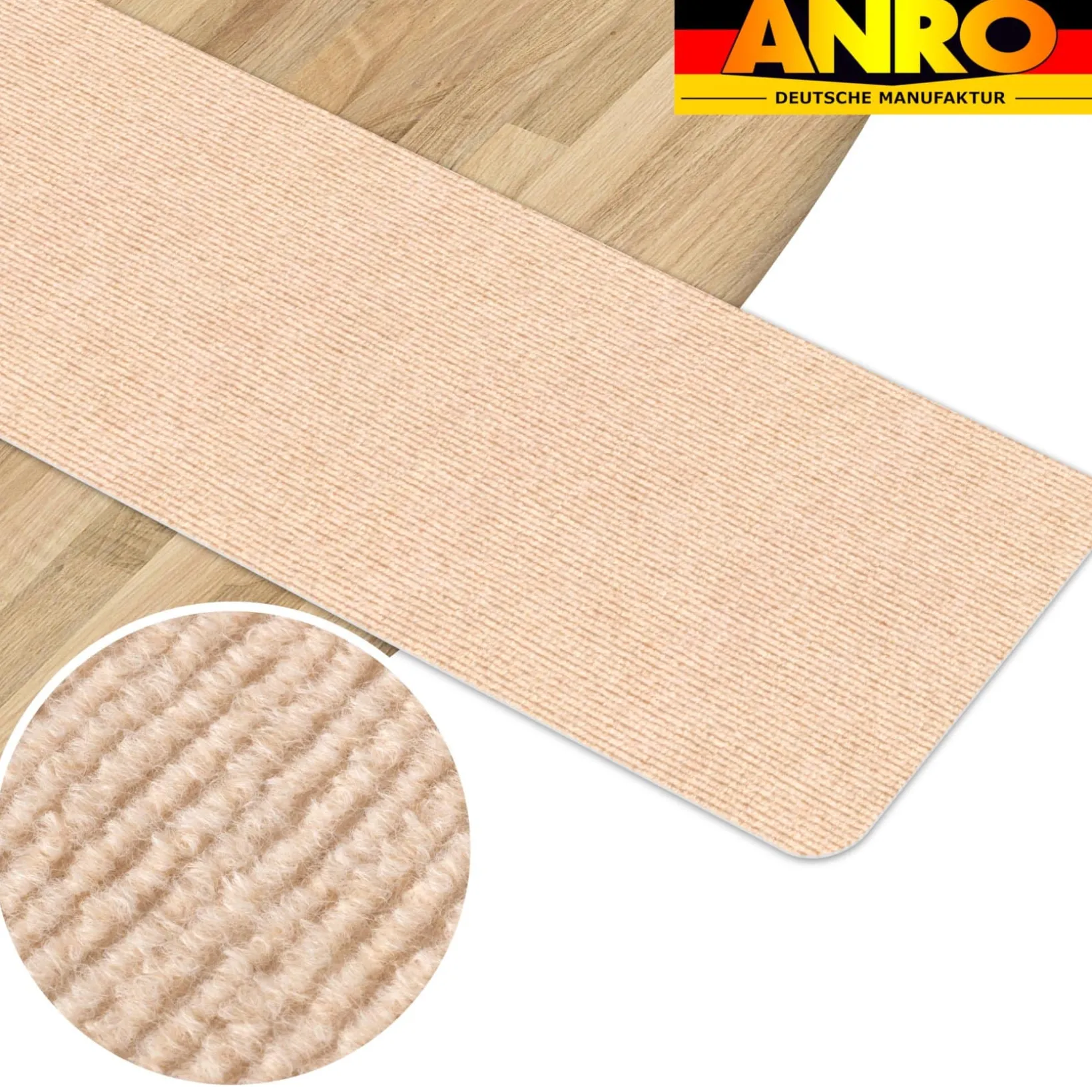 Treppenteppich Stufenmatte Treppenstufen Teppich selbsthaftend Stufenmatte Rechteckig NEMESIS Creme