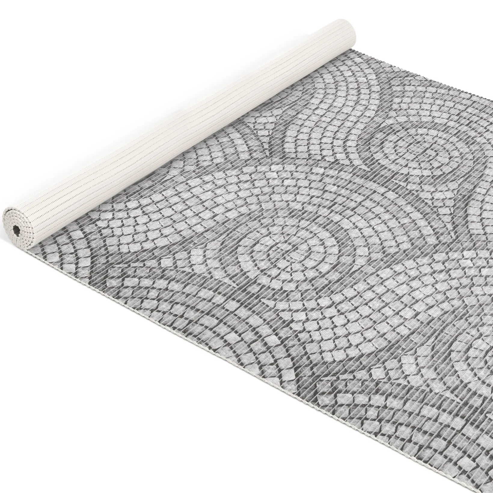 Weichschaummatte Badematte Weichschaum Bad Mosaiksteine Grau Breite 130cm Meterware