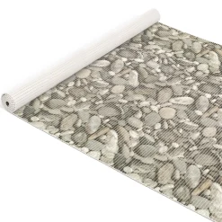 Weichschaummatte Badematte Weichschaum Bad Kieselsteine Grau Breite 130cm Meterware