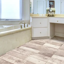 Weichschaummatte Badematte Weischschaum Bad Holz Breite 130cm Meterware