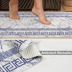 Weichschaummatte Bad Weichschaum Badematte Breite 65cm Marmor Blau