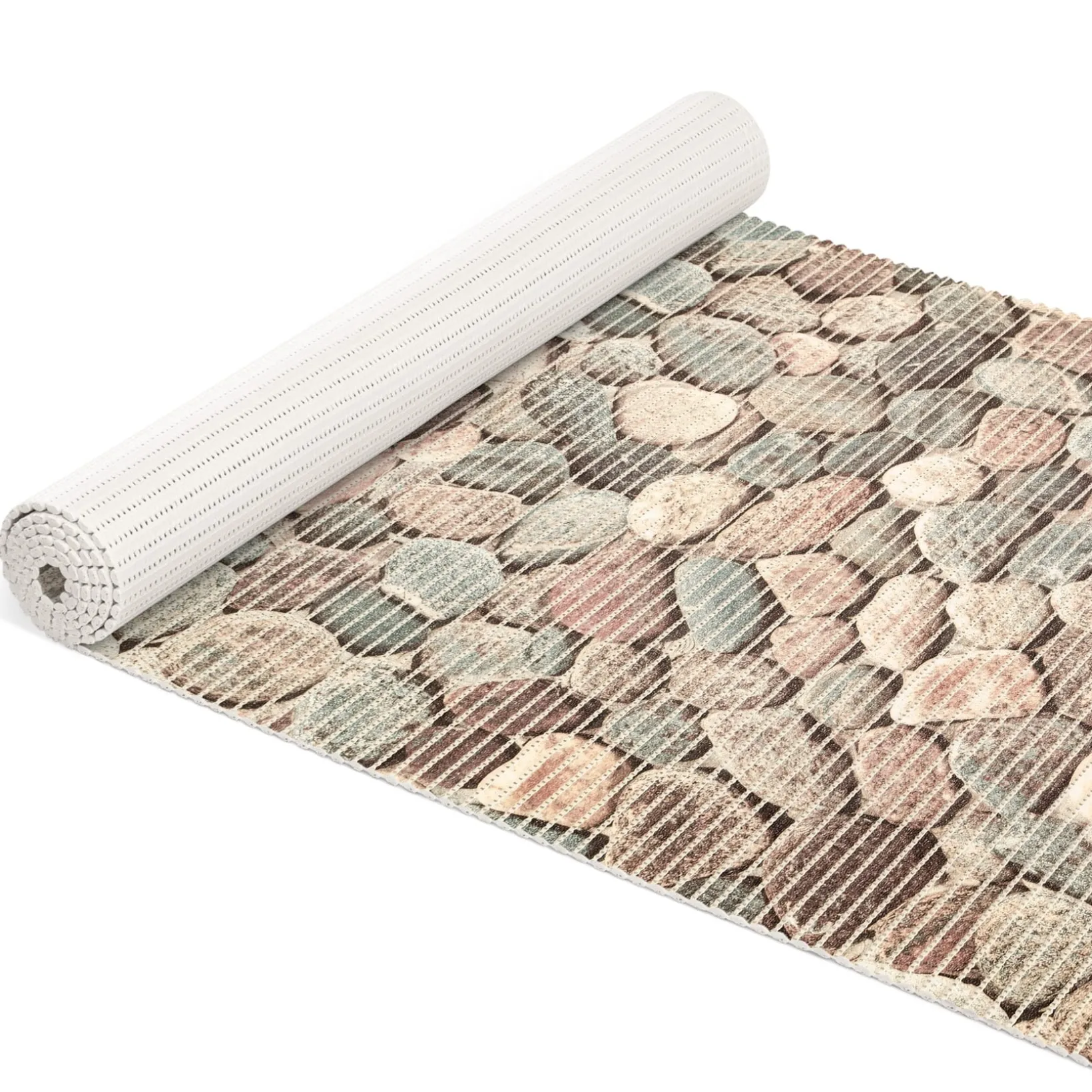 Weichschaummatte Bad Weichschaum Badematte Steine Bunt Kieselsteine Breite 65cm Meterware