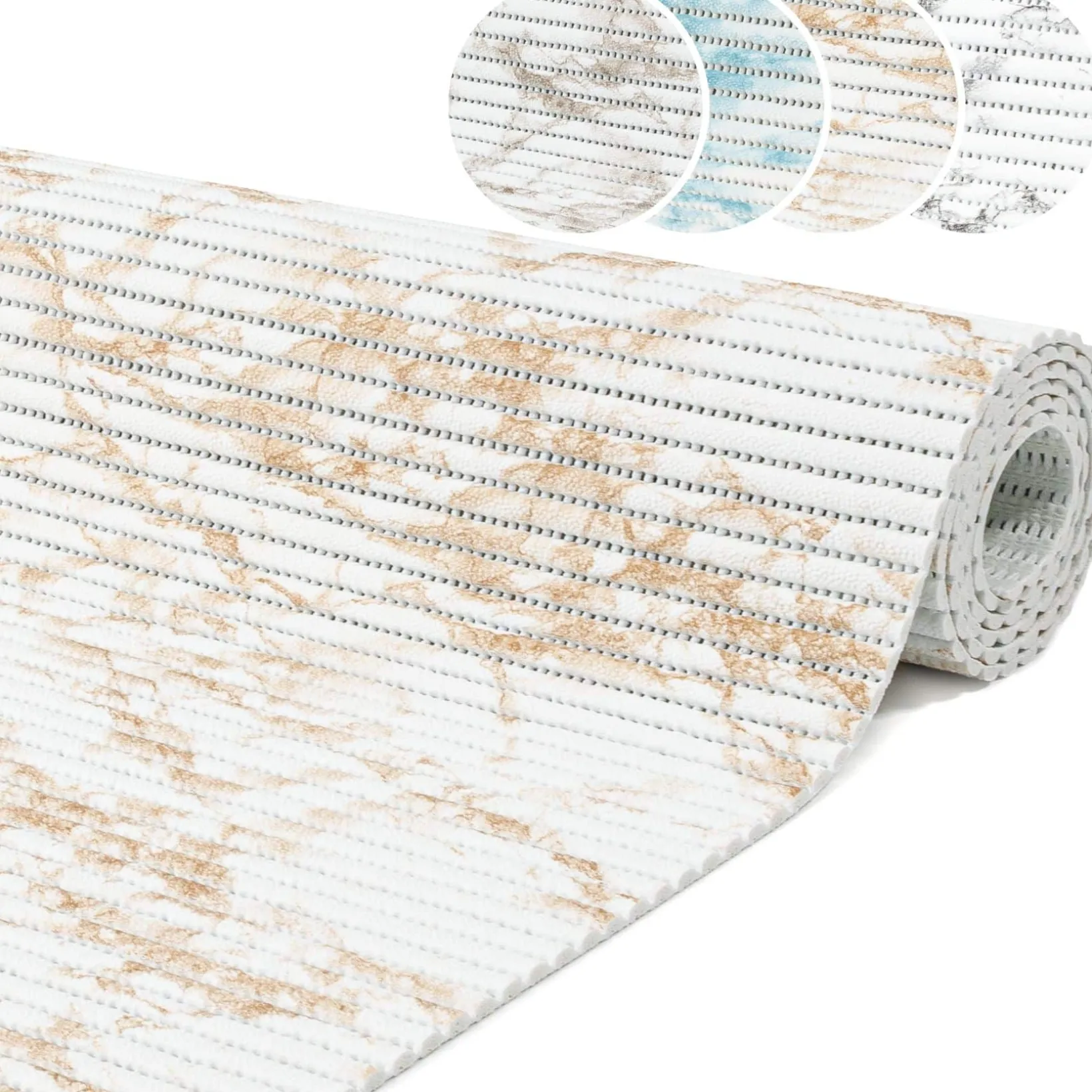 Weichschaummatte Bad Weichschaum Badematte Marmor 4 Farben Blau Beige Braun Grau 65cm Breite
