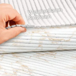 Weichschaummatte Bad Weichschaum Badematte Marmor 4 Farben Blau Beige Braun Grau 65cm Breite