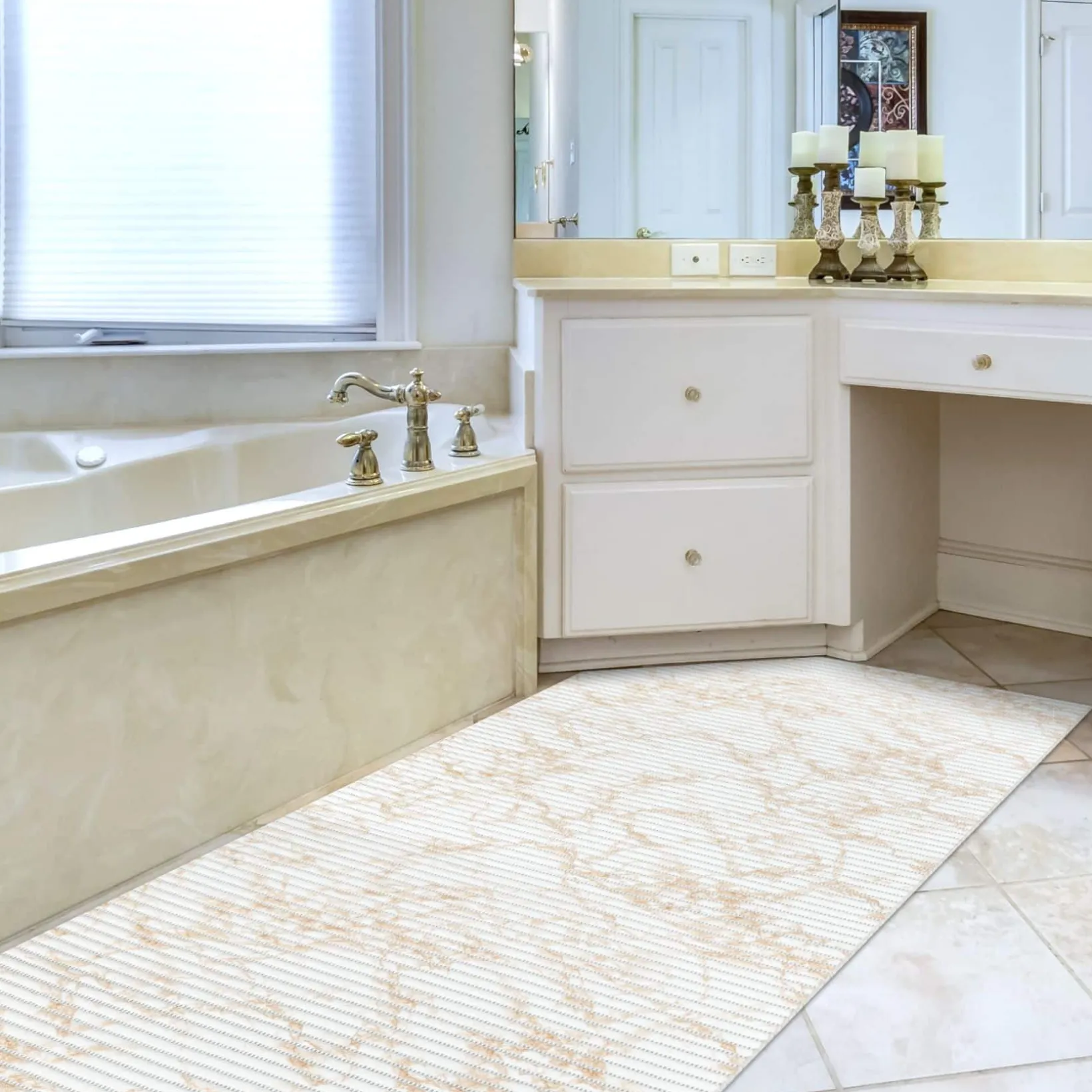 Weichschaummatte Bad Weichschaum Badematte Marmor 4 Farben Blau Beige Braun Grau 65cm Breite
