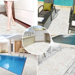Weichschaummatte Bad Weichschaum Badematte Marmor 4 Farben Blau Beige Braun Grau 65cm Breite