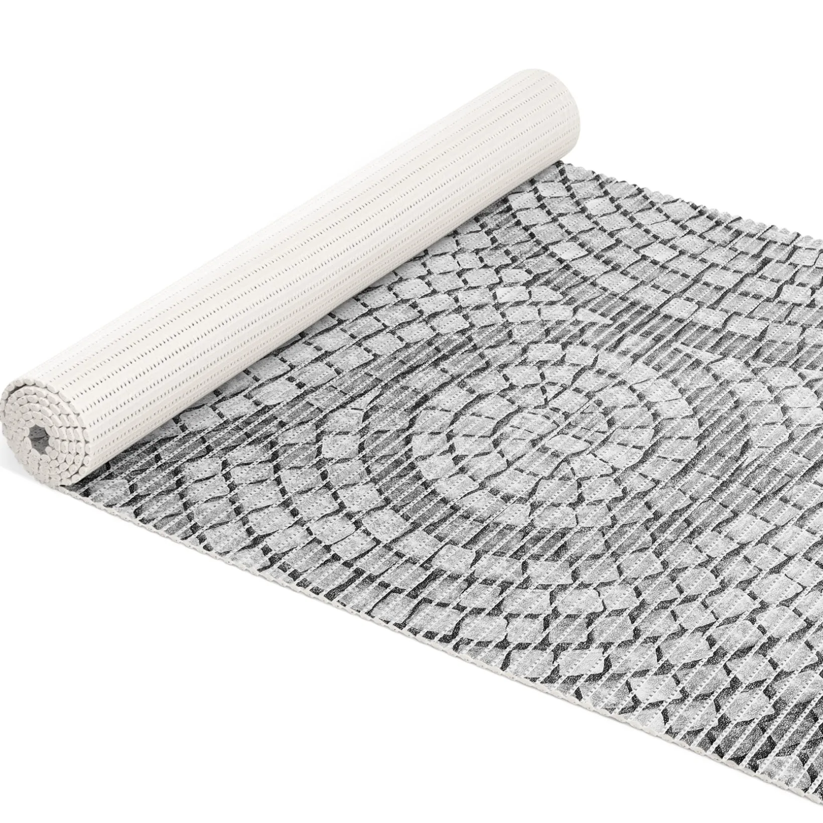 Weichschaummatte Bad Weichschaum Badematte Mosaiksteine Steine Grau Breite 65cm Meterware