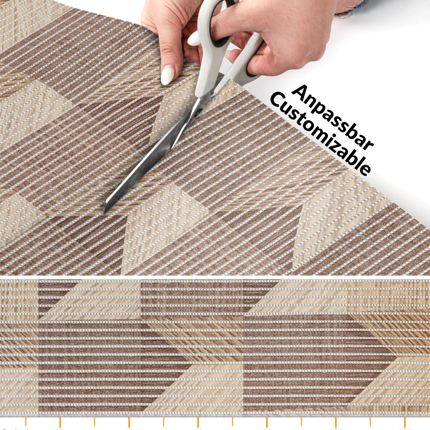 Weichschaummatte Bad Weichschaum Badematte 3D Holzoptik 2 Farben Braun Grau 65cm Breite