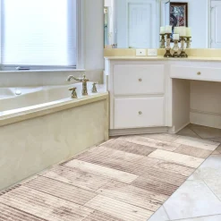 Weichschaummatte Bad Weichschaum Badematte Holz 65cm Breite Meterware