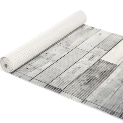 Weichschaummatte Bad Weichschaum Badematte Grau Holz Breite 65cm Meterware