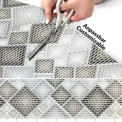 Weichschaummatte Bad Weichschaum Badematte Karo Grau Breite 65cm Meterware
