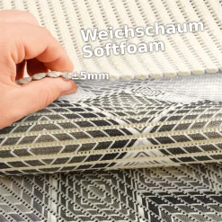 Weichschaummatte Bad Weichschaum Badematte Karo Grau Breite 65cm Meterware