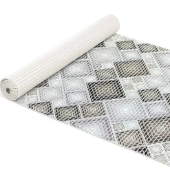 Weichschaummatte Bad Weichschaum Badematte Karo Grau Breite 65cm Meterware
