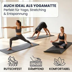 Yogamatte Antirutschmatte & Sportmatte | Extra dick 8 mm | 3 Größen